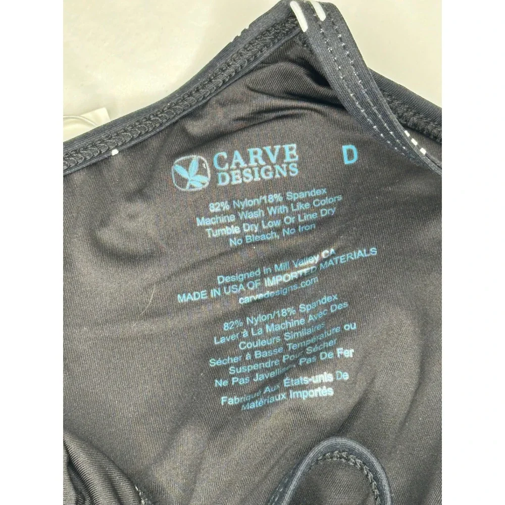 NEW Carve Designs Olivia Top Black Dash Underwire‎ Bikini Swim Top Cup Size C